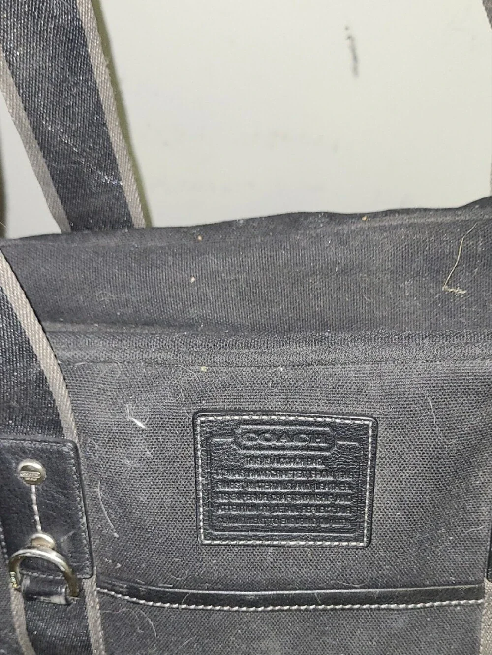 Coach Black Canvas Duffel Bag with Contrast Trim